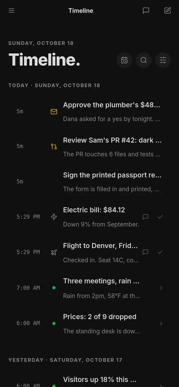 The Timeline on a phone